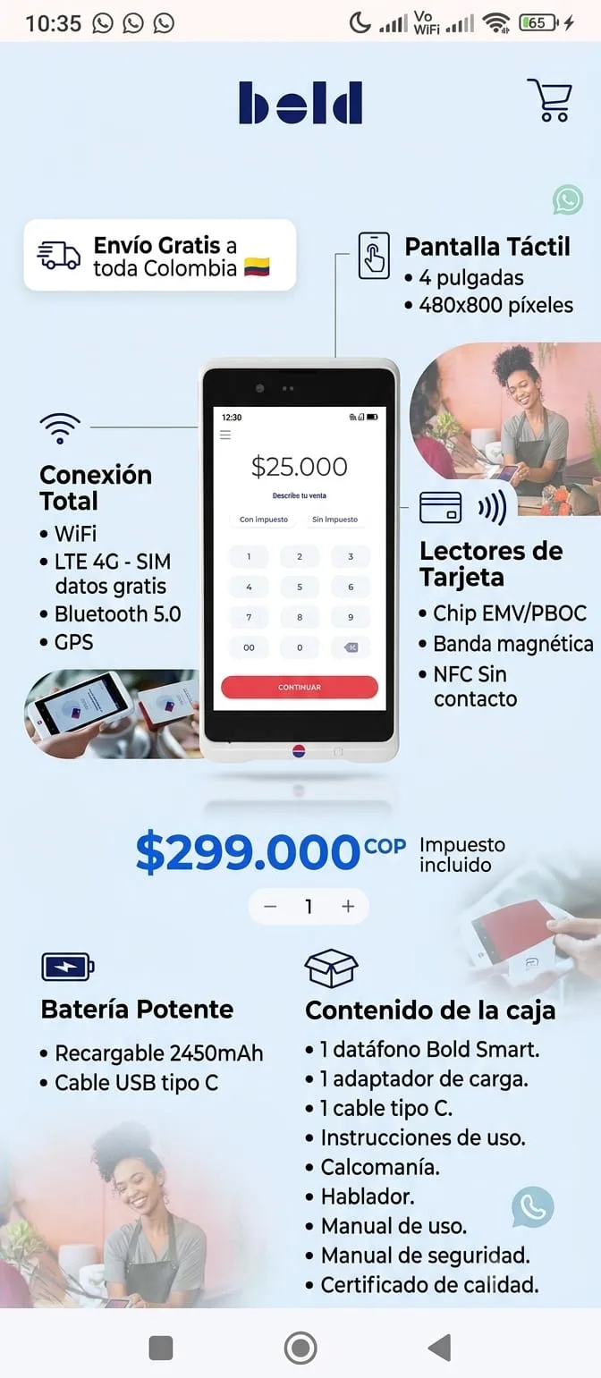 DATAFONO SMART BOLD imagen 2